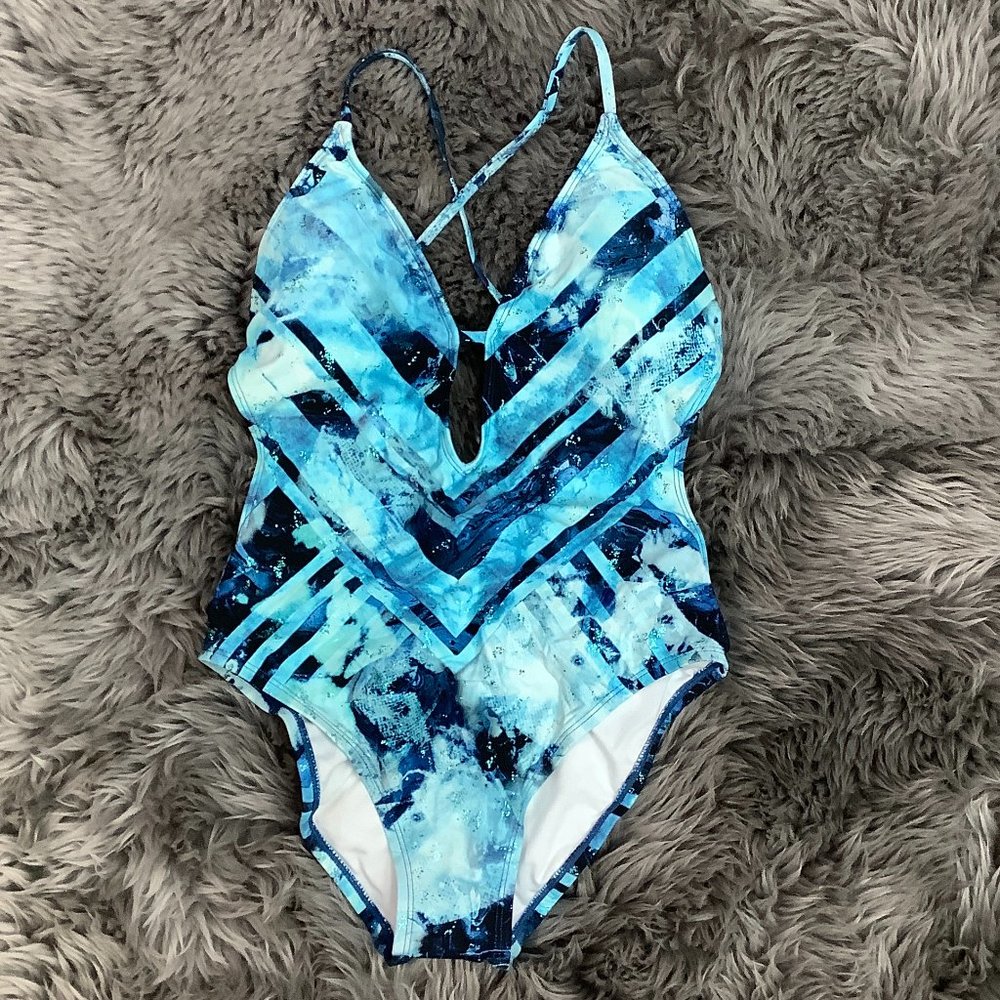 Kenneth Cole | Women's One Piece Swim Suit | Blue | Various Sizes